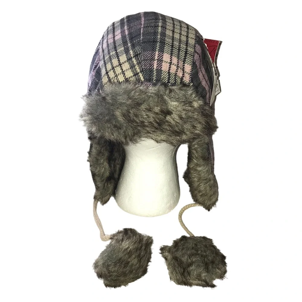 Rothco Plaid Faux Fur Cold Weather Winter Flyer’s Hat - NEW